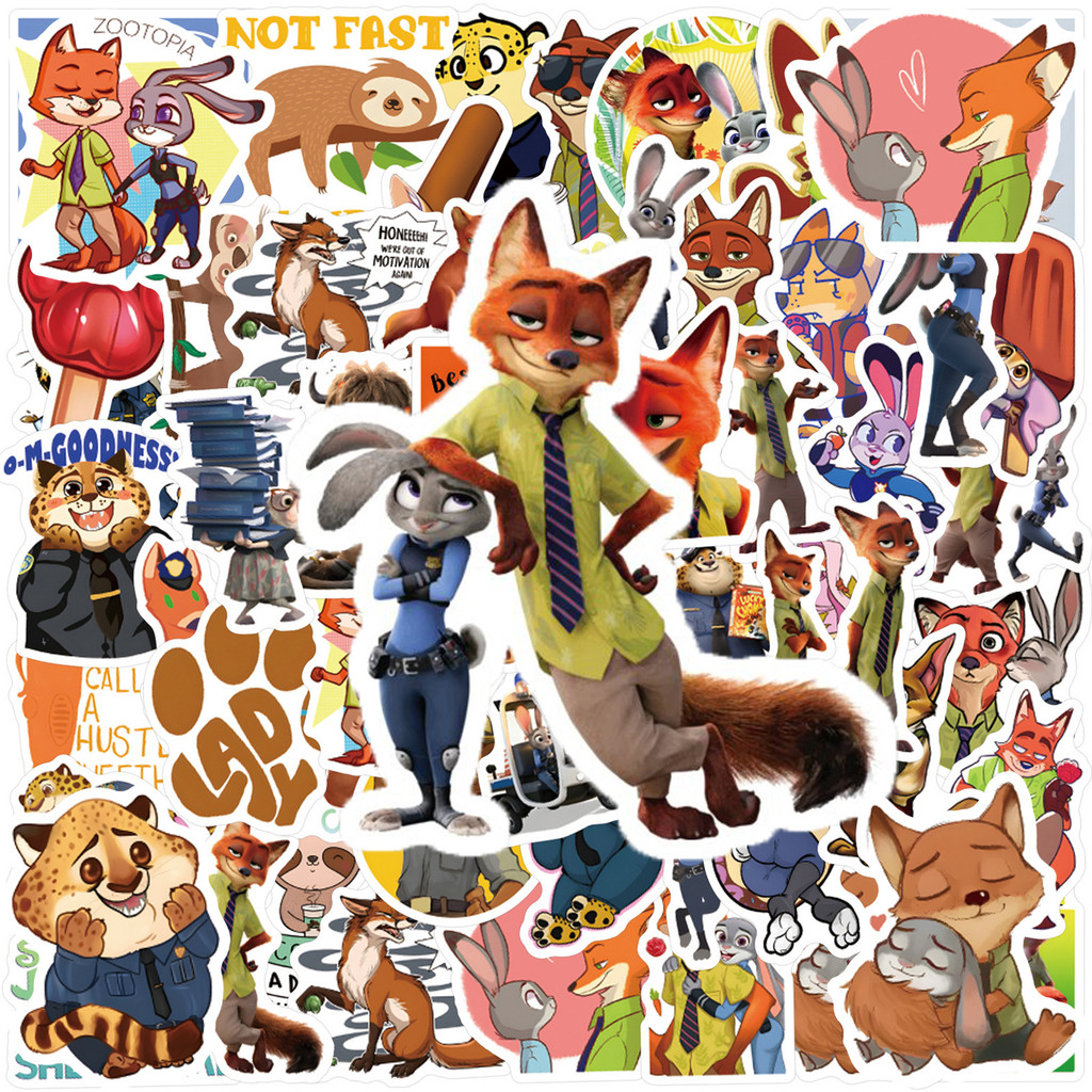 Zootopia 2 Sticker Judy Nick Cartoon Stickers Collection Cartoon Waterproof Sticker Gifts for Kid
