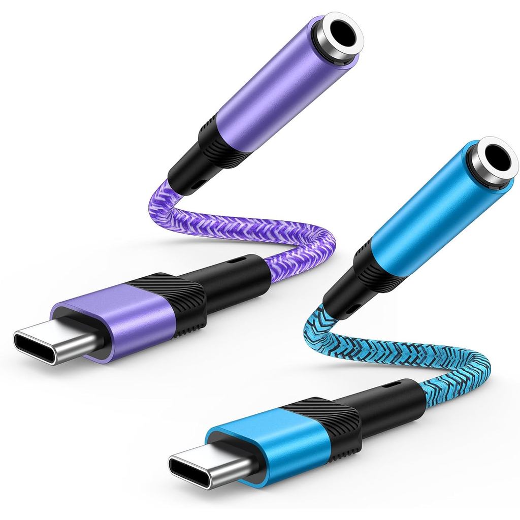 2 แพ็ค [ได้รับการรับรอง Apple MFi] อะแดปเตอร์แจ็คหูฟัง USB C ถึง 3.5 มม.สําหรับ iPhone 17 Air 17 Pro