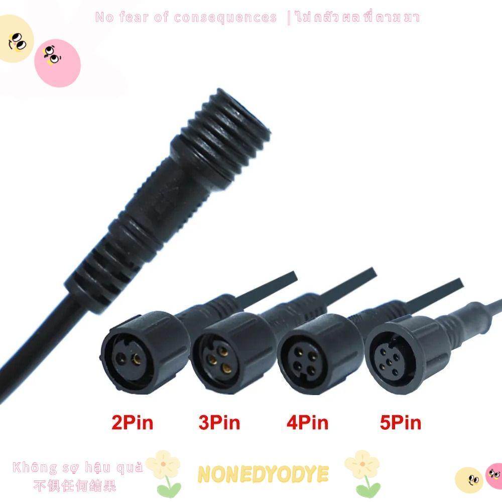 NONGYODYE ชายหญิง LED Connector, สายสีดํา 2Pin 3Pin 4Pin 2Pin 3Pin 4Pin แจ็ค, 20 ซม.IP67 สายไฟกันน้ํ