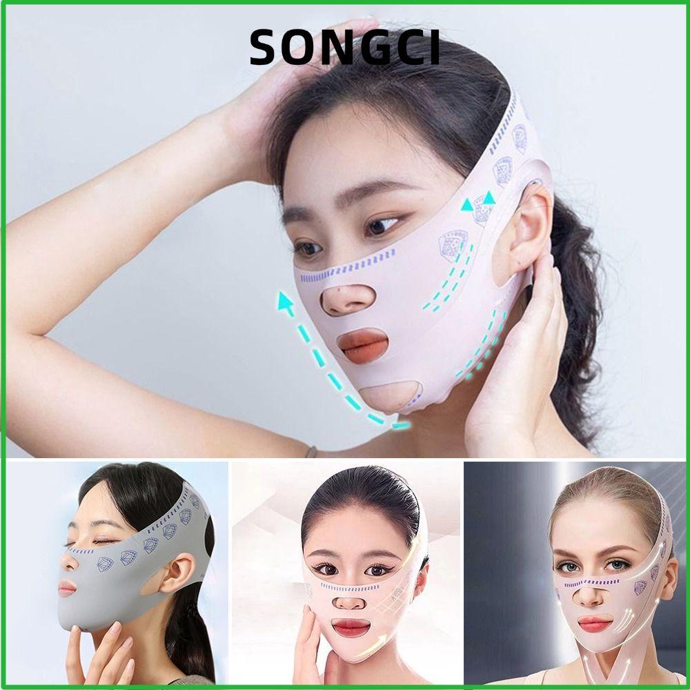 SONGCI Face Sculpting Sleep, สายรัดกระชับสัดส่วน Breathable Lifting กระชับ, แบบพกพาปรับ Skin Care ยืดหยุ่น V Line Shaping ผู้หญิง