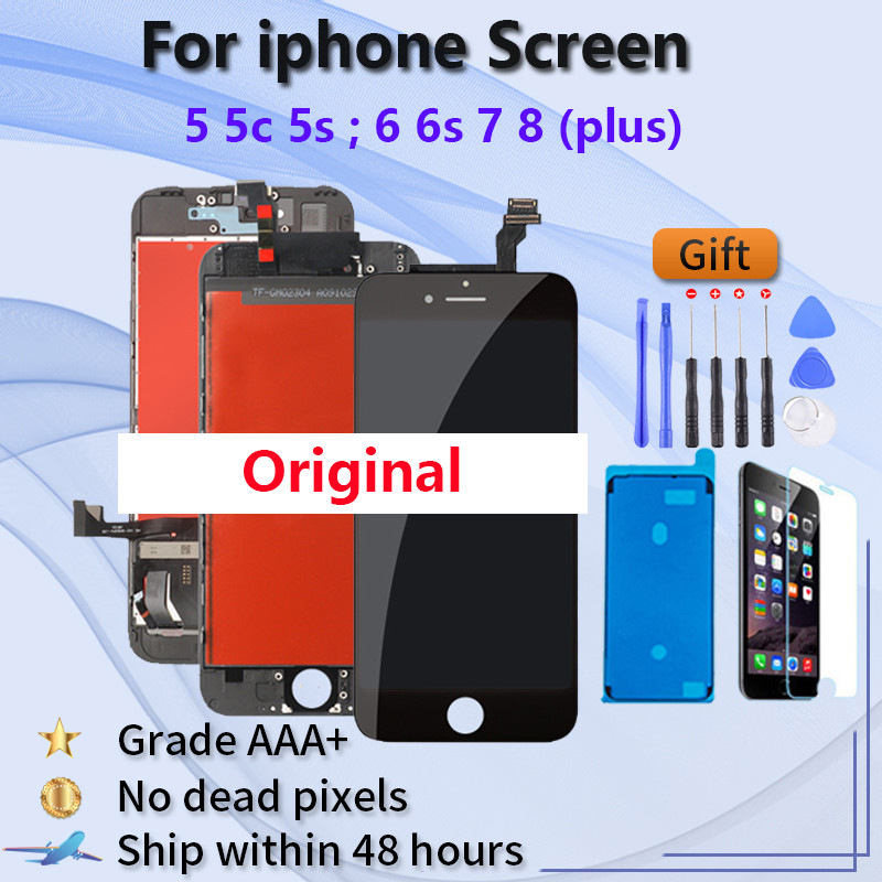 จอแสดงผล LCD สําหรับ iPhone 5 5C 5S SE 6 6S 7 8 Plus เปลี่ยนหน้าจอสําหรับ iPhone 6s 7 8 Plus LCD และ