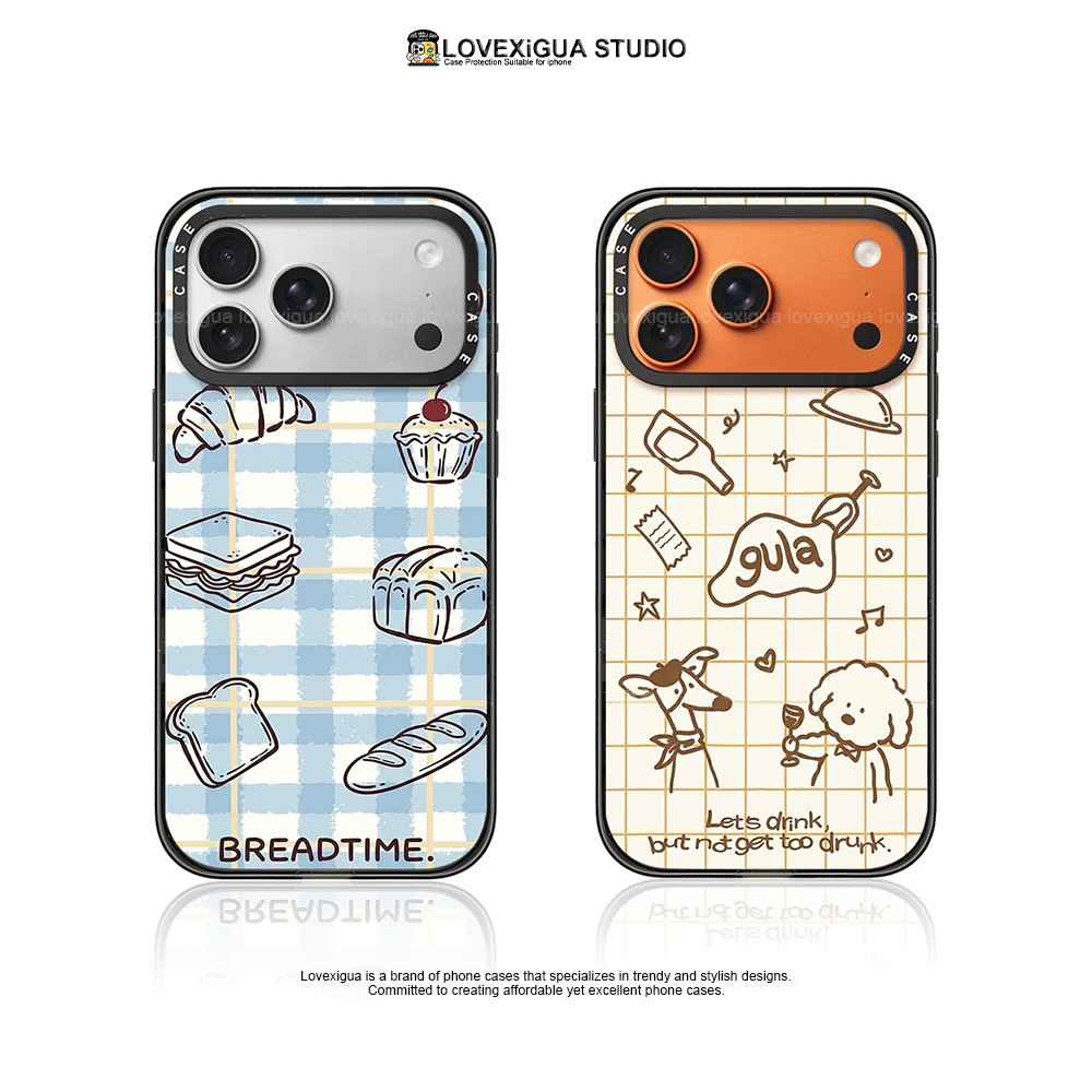 น่ารักลายสก๊อตขนมเคสโทรศัพท์แม่เหล็กสําหรับiPhone 17Pro Max 17Air 16 Plus 17 16 15 14 13 12 Pro Maxก