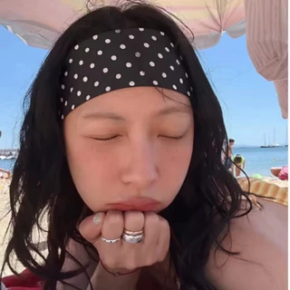 ที่คาดผมยางยืดลายจุด - ที่คาดผมกีฬาโยคะดูดซับเหงื่อ - เครื่องประดับผมลายจุด