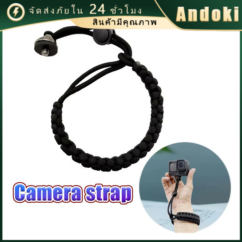 สายคล้องมือกล้อง พร้อมสกรู 1/4"สายรัดข้อมือกล้อง เข็มขัดทอ อุปกรณ์เสริมกล้อง
