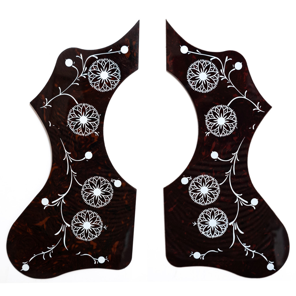 มือซ้ายและขวาเต่าเปลือกดอกไม้ Pickguard คู่สําหรับกีตาร์โปร่ง J‐200 / EJ‐200