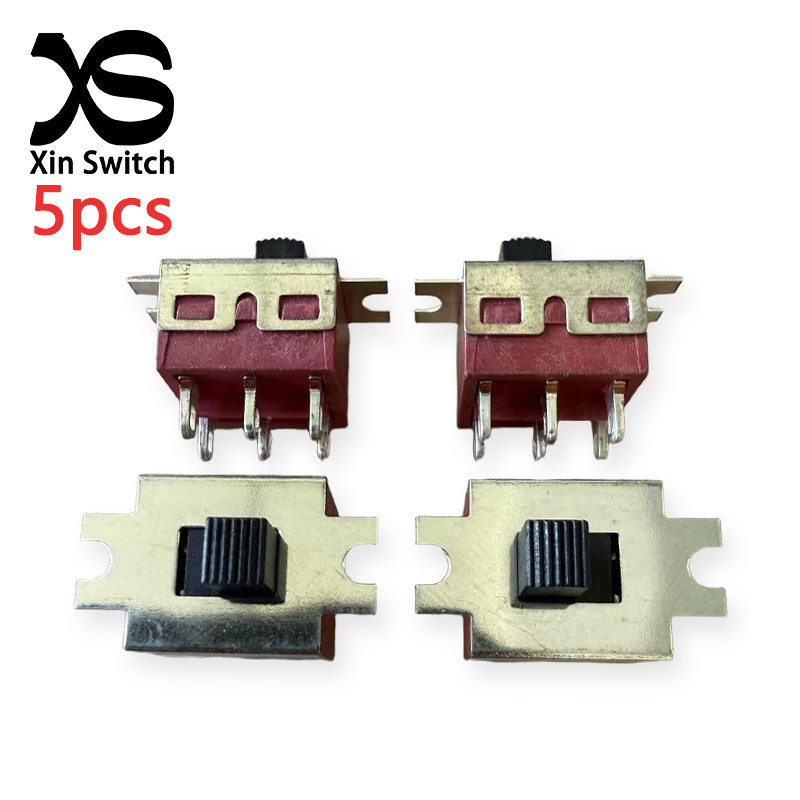 5PCS SS-22D08 G5 (2P2T) สลับคู่แถว 6Pin Handle 5 มม.แนวตั้งประเภท High Current 50V 0.5A DC สไลด์สวิท