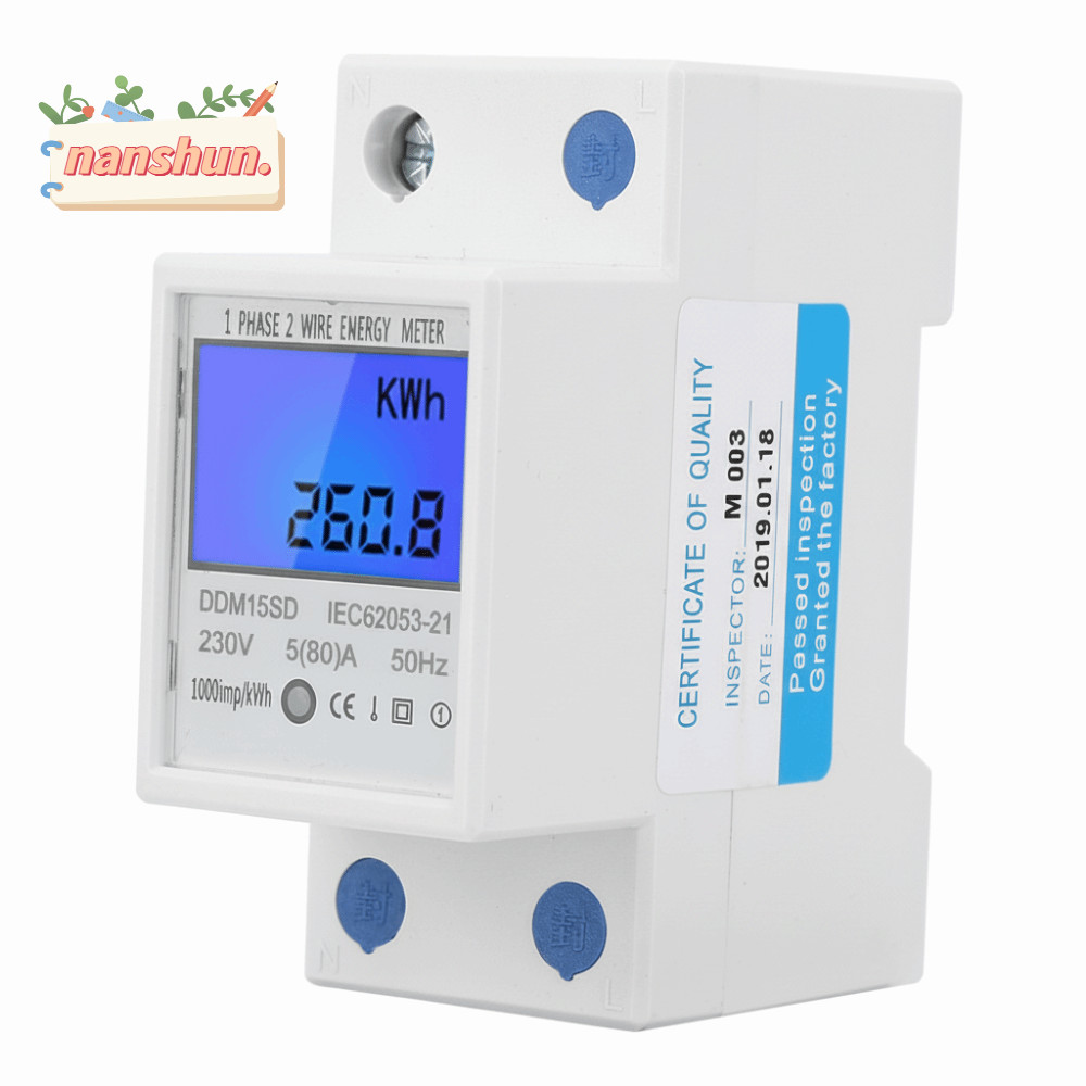 NANSHUN KWh Meter, 5-80A DDM15SD Energy Meter, Precision Metering 220V/230V อิเล็กทรอนิกส์ KWh Meter