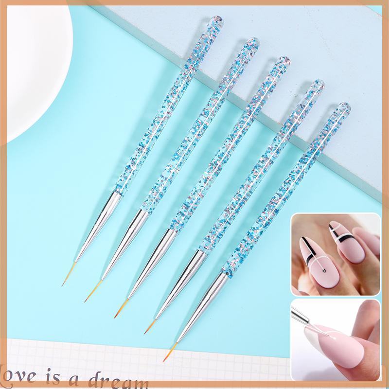 [Further] 5pcs Nail Art Stripe Nail Art Liner Brush Set 3D Tips Line Stripes DIY Drawing Pen UV Gel 