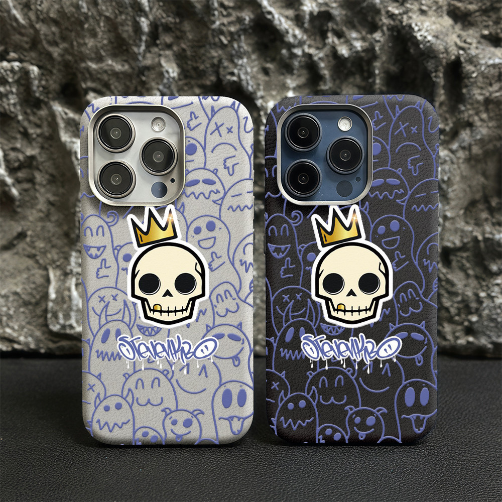 ✨จัดส่งภายในประเทศ✨เคสโทรศัพท์มือถือลายการ์ตูนกะโหลกเหมาะสำหรับ iPhone 17 16 15 13 14 11 7 8Plus Pro Pro Max หนัง TPU