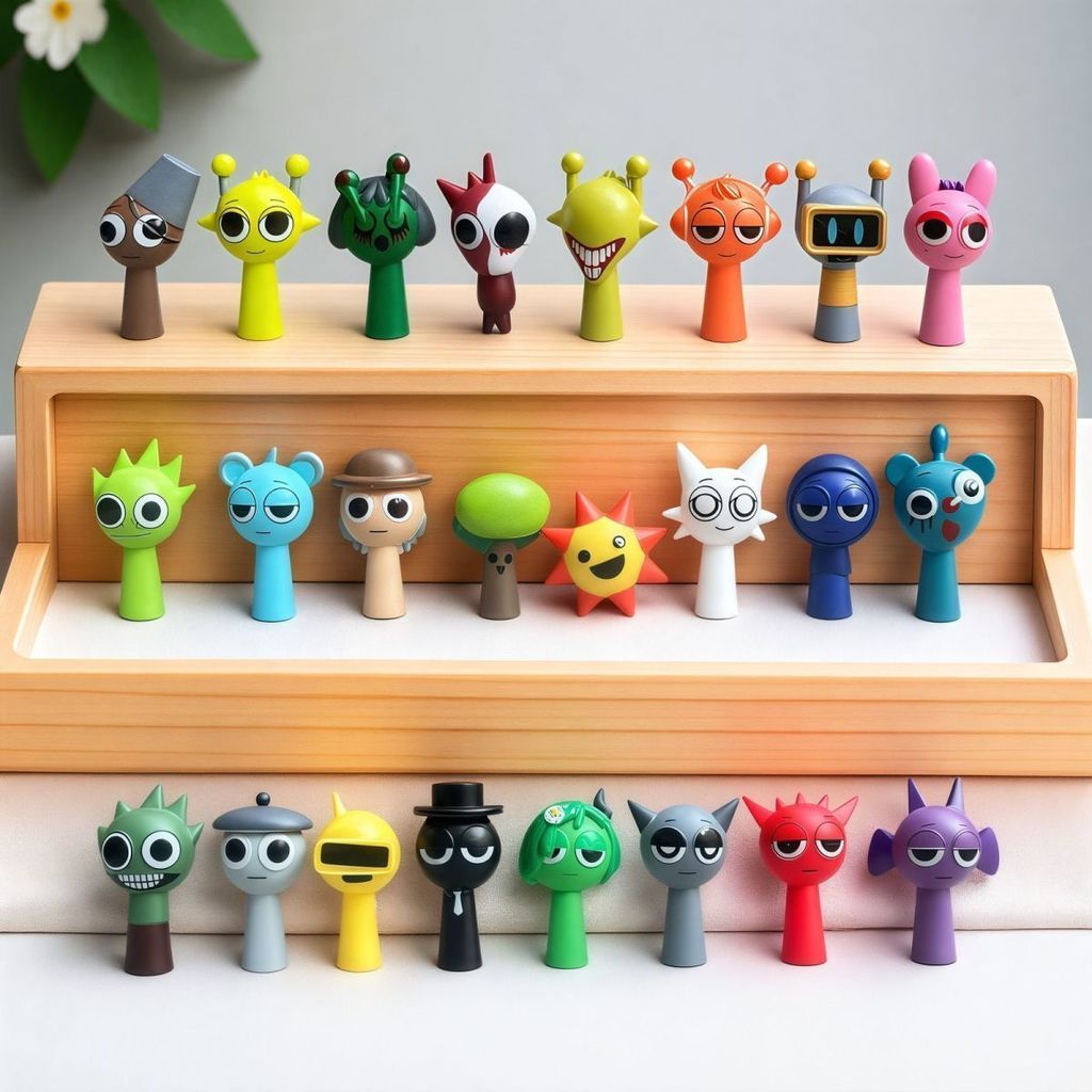 ของขวัญเด็กยอดนิยม Sprunki โมเดลเล็ก ตัวละครน่ารักจาก Rhythm Box