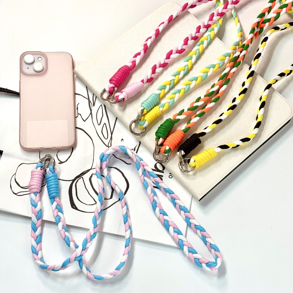 Lanyards ยาว การต่อสู้ สีทึบ ไข่มุก ความรัก เหมาะสำหรับ iphone vivo oppo สายคล้อง สายคล้องข้อมือ Lanyard สายโทรศัพท์