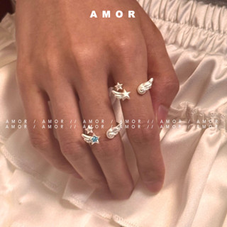 แหวนเปิด Wing & Star สไตล์เกาหลี มินิมอลและหรูหรา