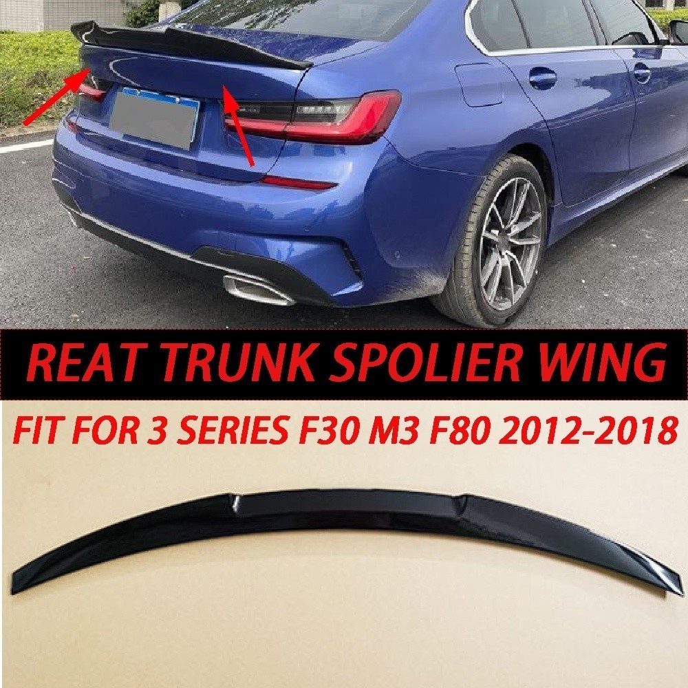 PSM สไตล์รถด้านหลังสปอยเลอร์ Lip Boot Wing Lip สําหรับ BMW F30 2012-2018 สําหรับ F80 2014-2019 สปอยเ