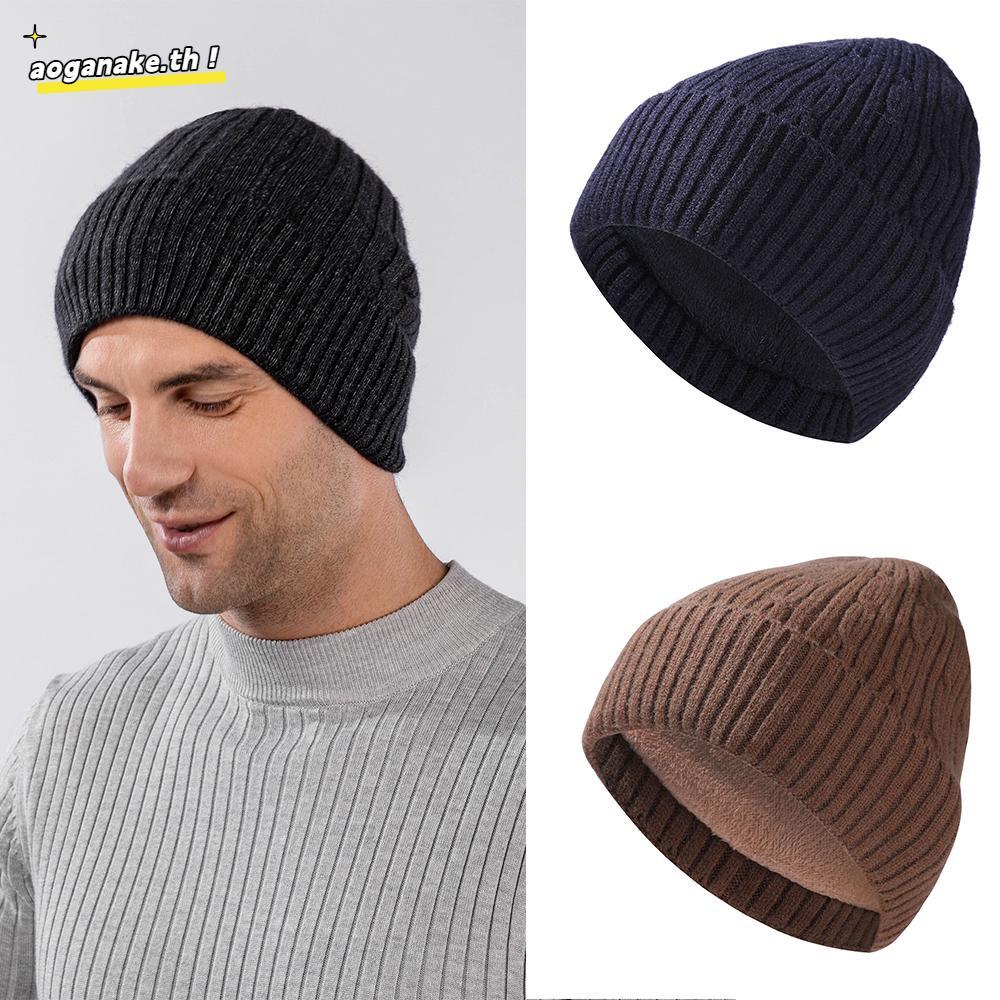 AOGANAKE ถัก Beanies, หนาWindproof Men ถักหมวก,แฟชั่น Comforable ขี่จักรยานอุ่น Bonnet ขี่กลางแจ้ง