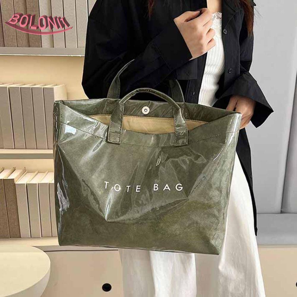 กระเป๋า tote PVC ใส่ของได้เยอะ สไตล์เรียบง่าย พิมพ์ลายสวยงาม เหมาะสำหรับชายหาดและใช้ในฤดูร้อน