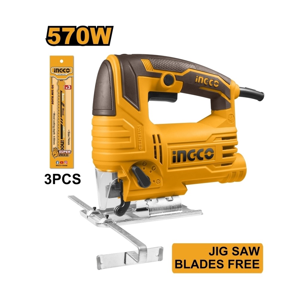INGCO เลื่อยจิ๊กซอร์ไฟฟ้า 570 วัตต์ รุ่น JS57028 ความเร็วรอบ 800-3000 รอบ/นาที ปรับรอบได้ (อิงโก้)