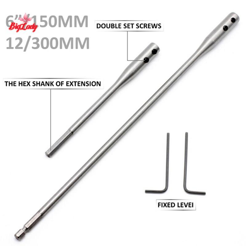 Biglady Extension Bar Set 6" 12" Hex Key เจาะ Bit Extension Bar Paddle Bits ใหม่