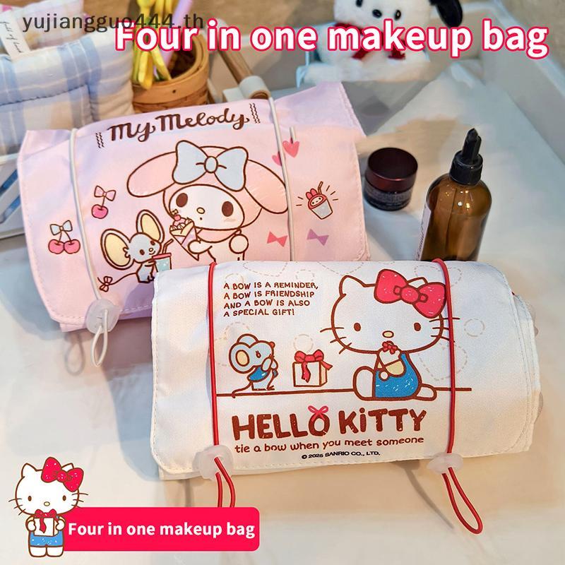 # yuyu # Sanrio Hello Kitty กระเป๋าเครื่องสําอางพับได้อุปกรณ์อาบน้ําสําหรับเดินทางกระเป๋าเก็บของแบบแ