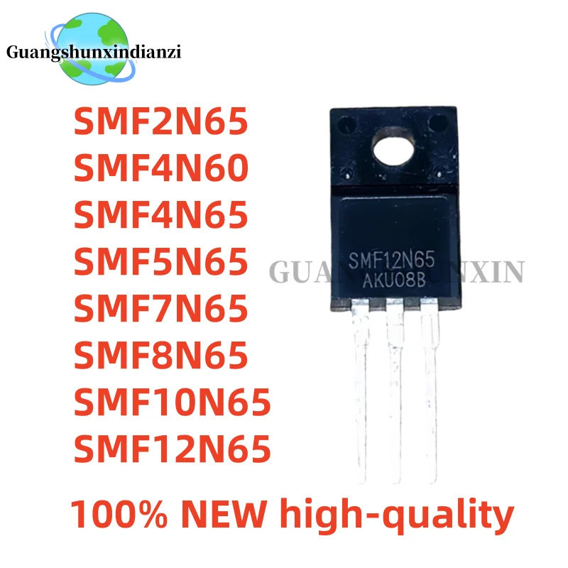 5PCS SMF2N65 SMF4N60 SMF4N65 SMF5N65 SMF7N65 SMF8N65 SMF10N65 SMF12N65 TO-220F Field Effect ทรานซิสเ