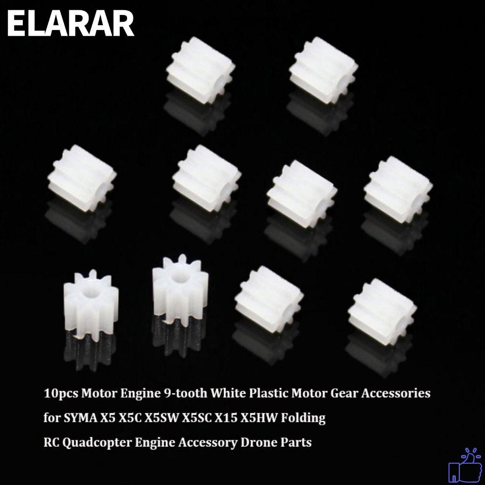 เอลรา‌R 10pcs เครื่องยนต์มอเตอร์เกียร์,สีขาว 9 ฟันมอเตอร์เกียร์,พลาสติกพับ Quadcopter Drone อะไหล่สํ