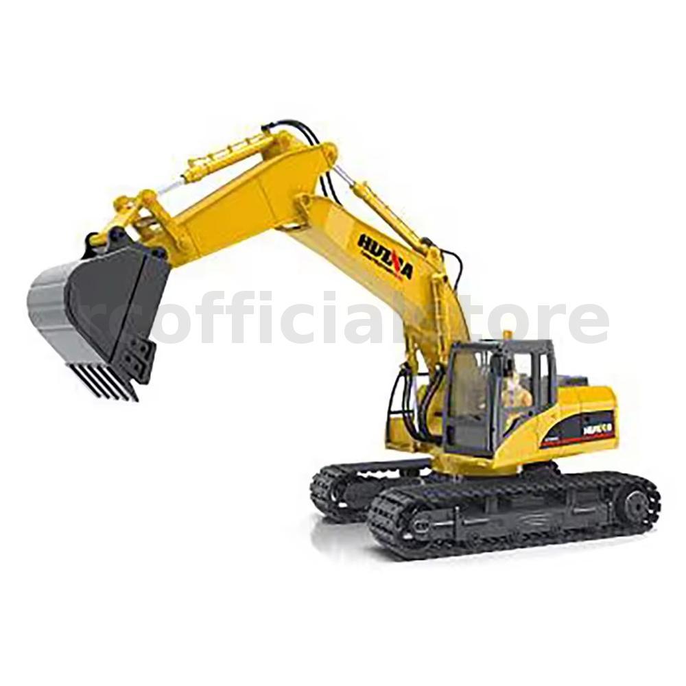 Huina ของเล่น 1535-1 RTR 1/14 2.4G 15CH RC รถ 3-in-1 Crawler Excavator โลหะผสมถังจําลองไฟ LED รีโมทค
