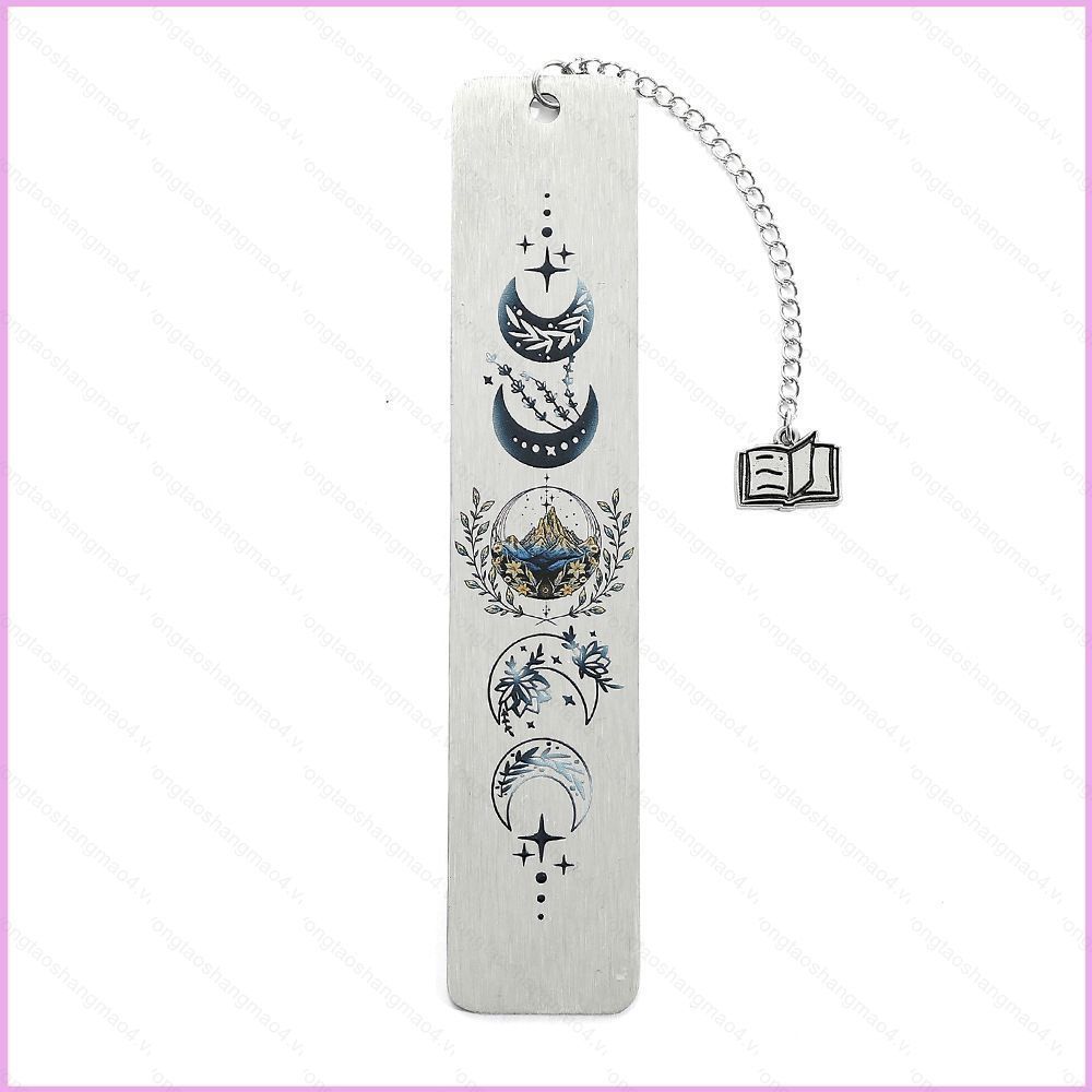 YT4 Moon Artsy-fartsy สไตล์สแตนเลสบุ๊คมาร์คของขวัญสําหรับครูของที่ระลึกคอลเลกชันโซ่