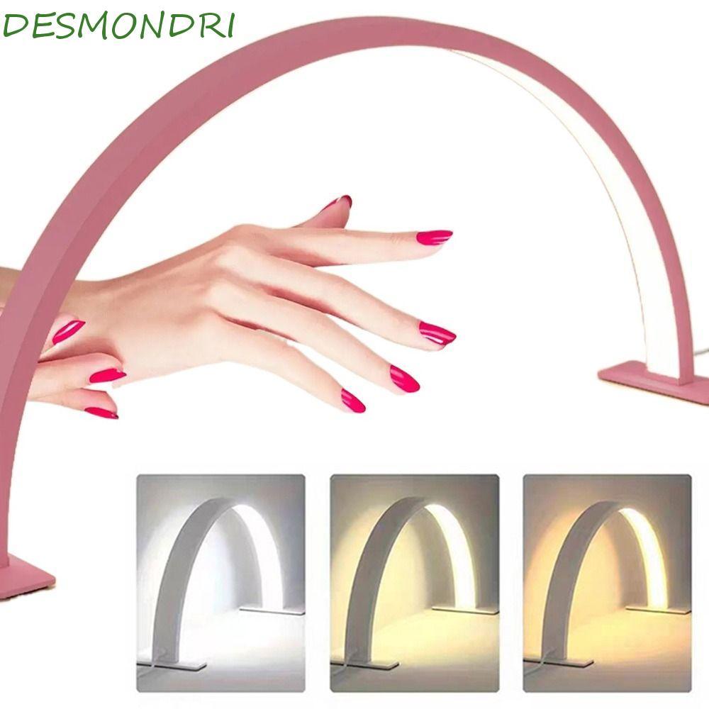 โคมไฟเล็บรูปตัว U DESMNDRI หรี่แสงได้ 3 สีอ่อน Half Moon Nail Light, Professional ปรับความสว่าง 180 