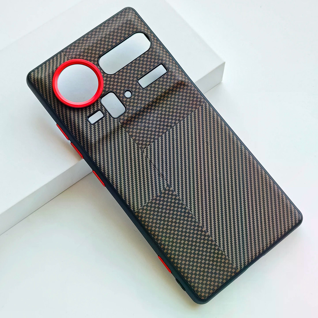 Nubia Z80 Z70 Z70S Ultra กรณีหนังคาร์บอนไฟเบอร์เนื้อ Splicing รู้สึกกรอบนุ่มป้องกันสําหรับ Nubia Z80