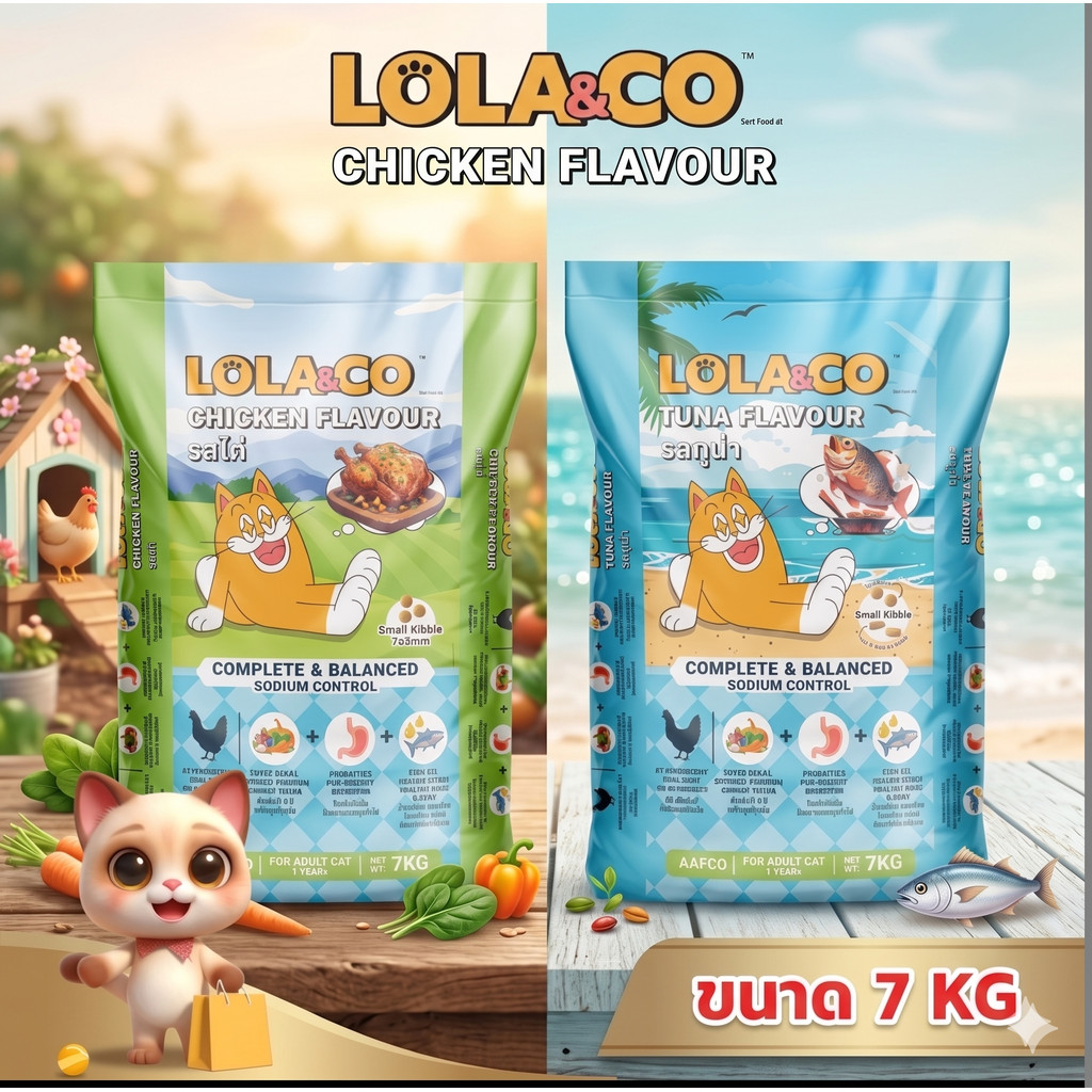 อาหารแมว Lola&co cat food 7 kg