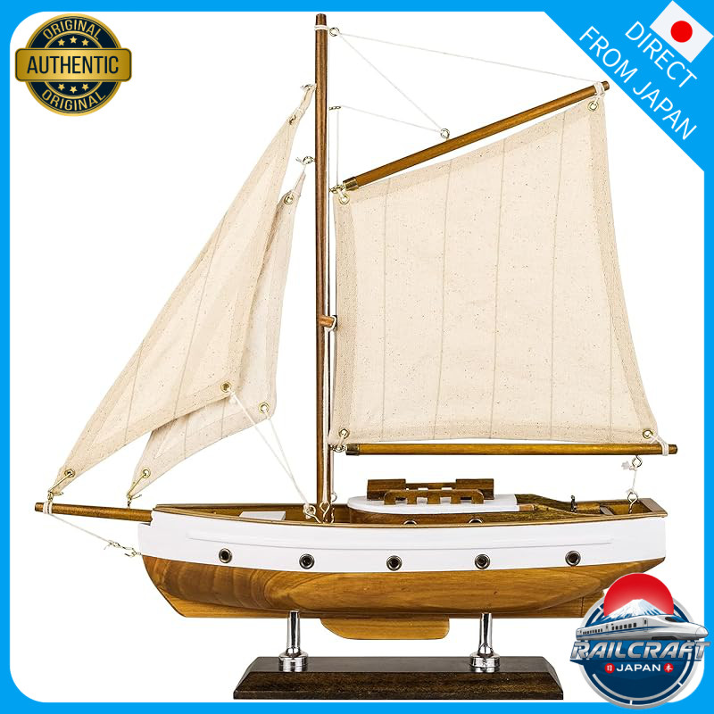 SAILINGSTORY Wooden Yacht Decor Sailboat Model Sailing Yacht Home Decoration - Green Color