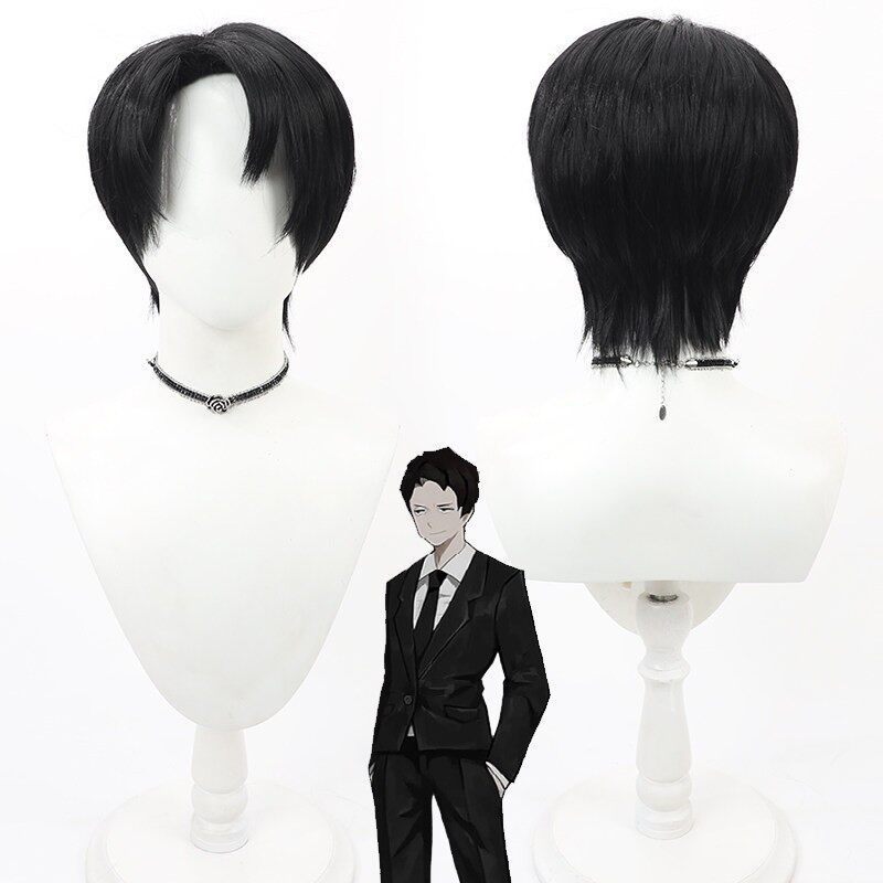 Library Of Ruina Roland Cosplay Wig Black Fluffy Root Design Realistic Scalp Heat Resistant Cos Hair