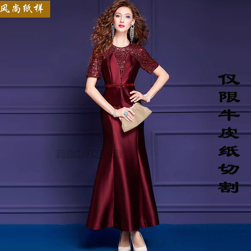 I75 เสื้อผ้ารูปแบบ Sequined ชุดผู้หญิงฤดูร้อนคุณภาพสูง Classy กระโปรงยาวชุดจัดเลี้ยงตัดรูปแบบ