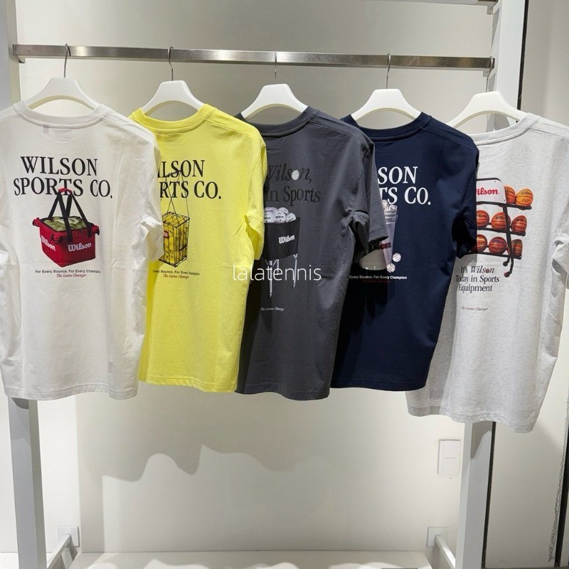 คุณภาพสูงพร้อมสต็อก Wilson Tennis Sports Training Legacy Ball Soft Premium 100% Cotton Tee สําหรับผู้ชายผู้หญิงแขนสั้น Court-Inspired & Everyday สไตล์
