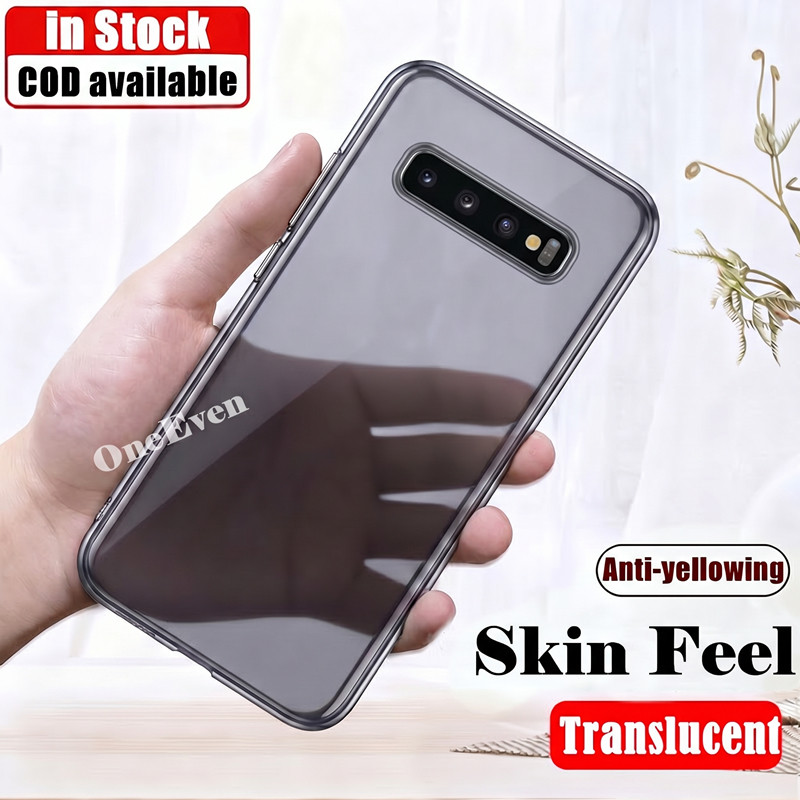 สําหรับ Samsung Galaxy S10 5G 6.7 นิ้ว SM-G977B G977U G977N G977P G977T Silky Smooth Soft Smoky สีดําโปร่งแสงซิลิโคนสีเหลือง-Resistant Clear Jelly กรณี