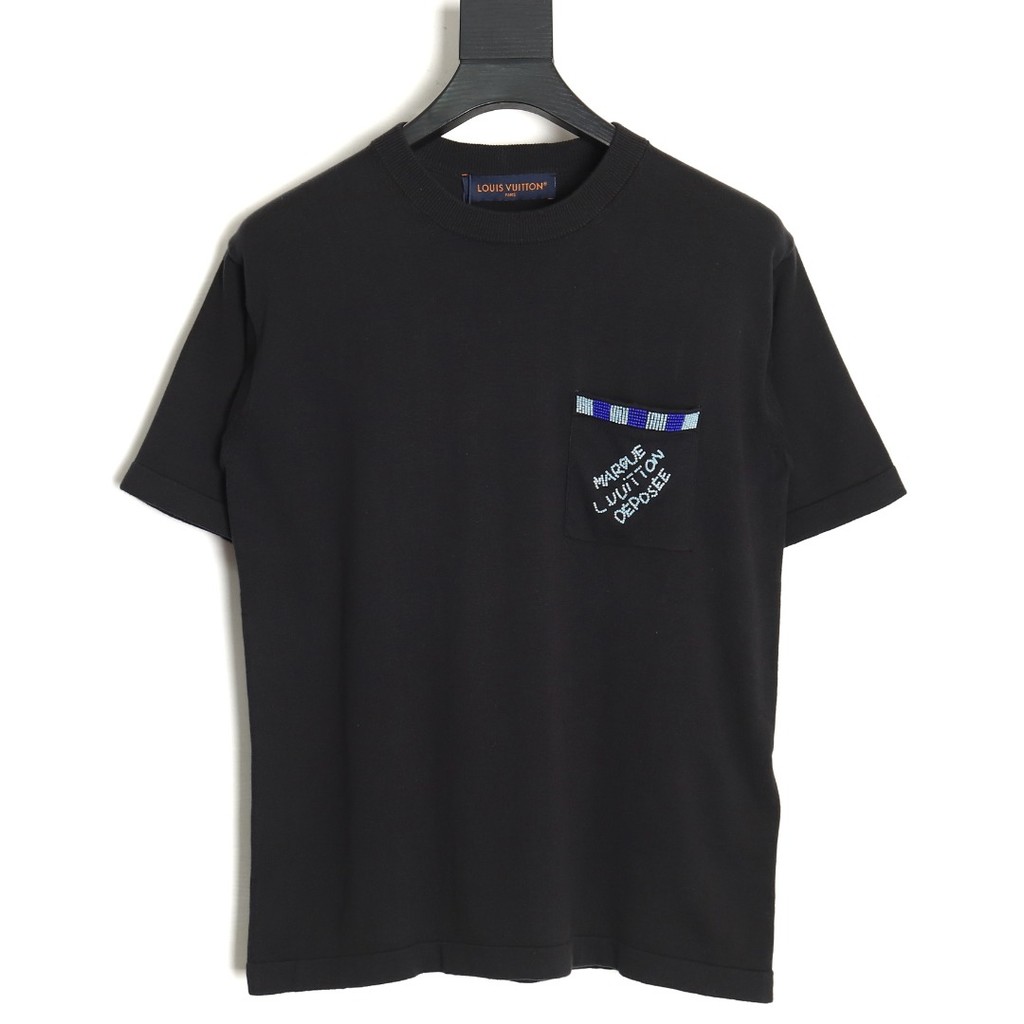 LOUIS VUITTON/LV/2026 คลาสสิกรอบคอแขนสั้นเสื้อยืดผู้ชายผู้หญิงสไตล์หลวมขนาดใหญ่ฤดูใบไม้ผลิฤดูใบไม้ร่