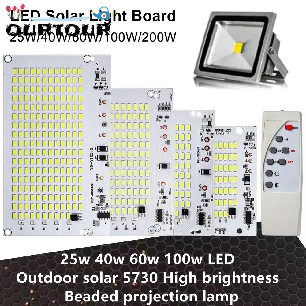 URTOUR 1 ชิ้น LED Light Board, 25/40/60/100/250 วัตต์ SMD5730 แผงแหล่งกําเนิดแสง, พร้อมรีโมทคอนโทรลความสว่างสูงแสงสีขาวรีโมทคอนโทรล Floodlight