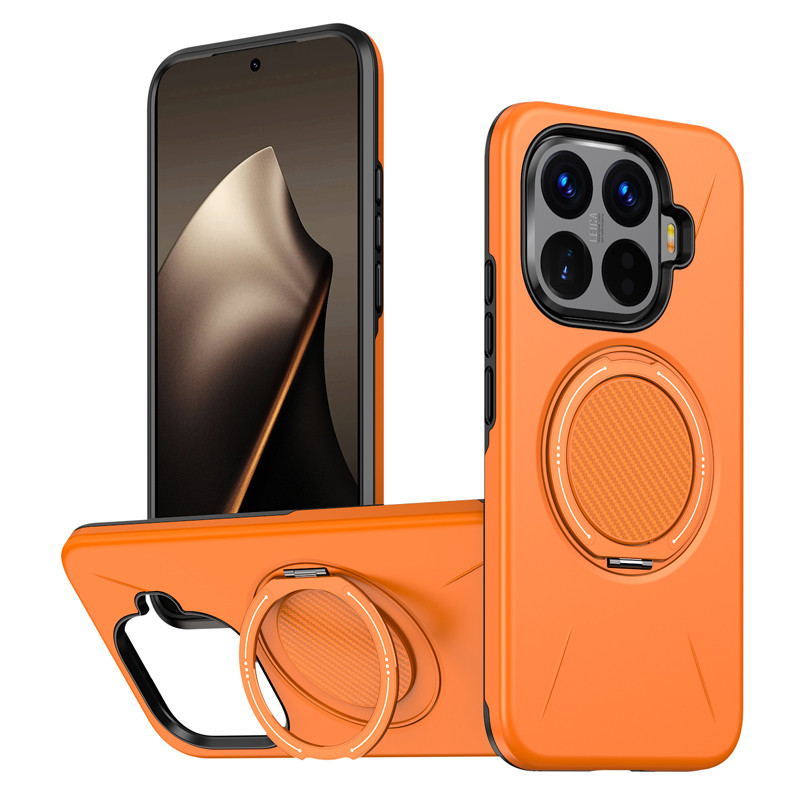 สําหรับ Xiaomi 15T Pro 15T กรณี ELVEV เกราะทหาร Drop-proof Hard PC + TPU พร้อมแหวนโลหะวงเล็บขาตั้งด้านหลัง