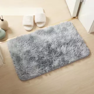 พร้อมส่ง พรมขนนุ่ม พรมขนเช็ดเท้า 40x60 9 สี พรมปูพื้นห้อง พรมนุ่มๆ พรมปูพื้น พรมห้องนอน เทาอ่อน ขาว เทาเข้ม（80x160cm）