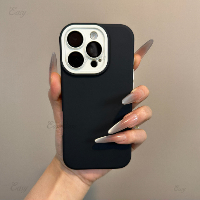 มีโลโก้Ins สี Contrast ซิลิโคนเหลวคลุมทั้งหมดเลนส์เคสโทรศัพท์สําหรับ iPhone 17 16 15 14 13 ProMax Anti Slip และ Anti Drop ป้องกันฝาครอบด้านหลัง - รูปที่ 6