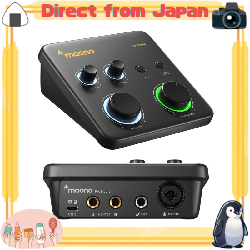 MAONO อินเทอร์เฟซเสียง มิกเซอร์เสียง ช่องเข้า XLR การจัดเส้นทาง DAW รองรับเครื่องดนตรี/คอมพิวเตอร์/ส