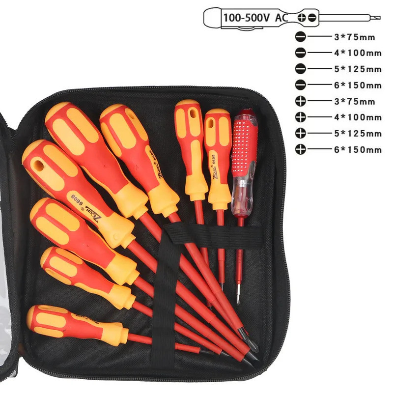 Magnetic Screwdriver Screwdriver Set Insulated Phillips Slotted Bits Electrician For Electrician Han