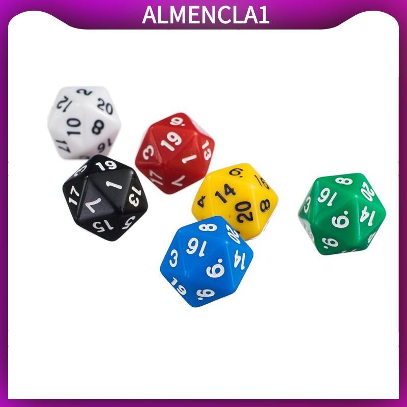 [Almencla1] 6 ชิ้น 20 ด้านลูกเต๋า D20 สําหรับ RPG D&D บทบาทเล่น Casino เกมกระดานอุปกรณ์