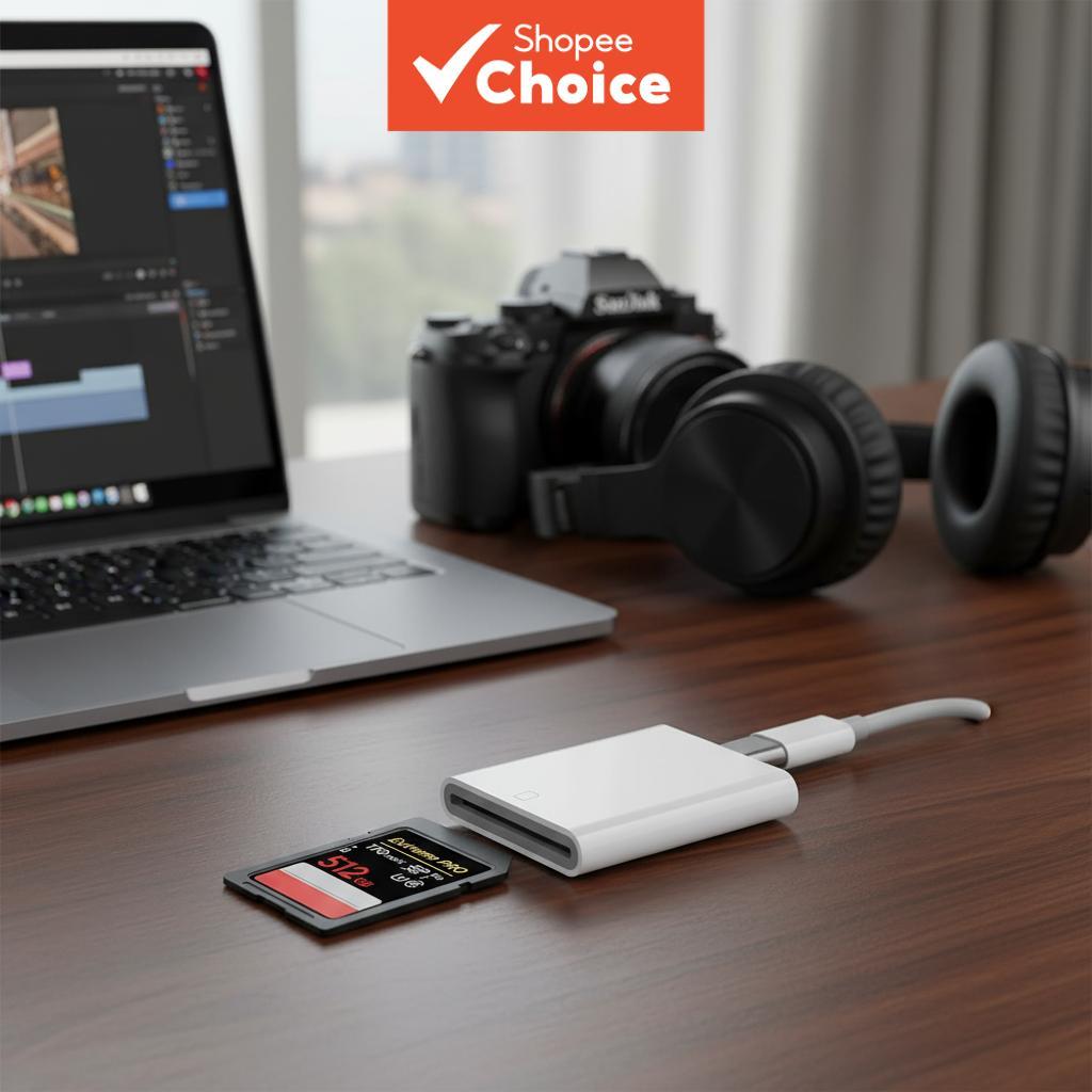 อะแดปเตอร์ความเร็วสูง Type C สําหรับอ่านเมมโมรี่การ์ด iPhone 16 15 Pro Max Plus iPad MacBook สาย OTG