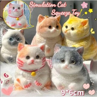 Lovely Simulation Cat Squeeze Toy Kitten Taba Plush Soft Stress Relieving Toy Cute Cat Girl Gift