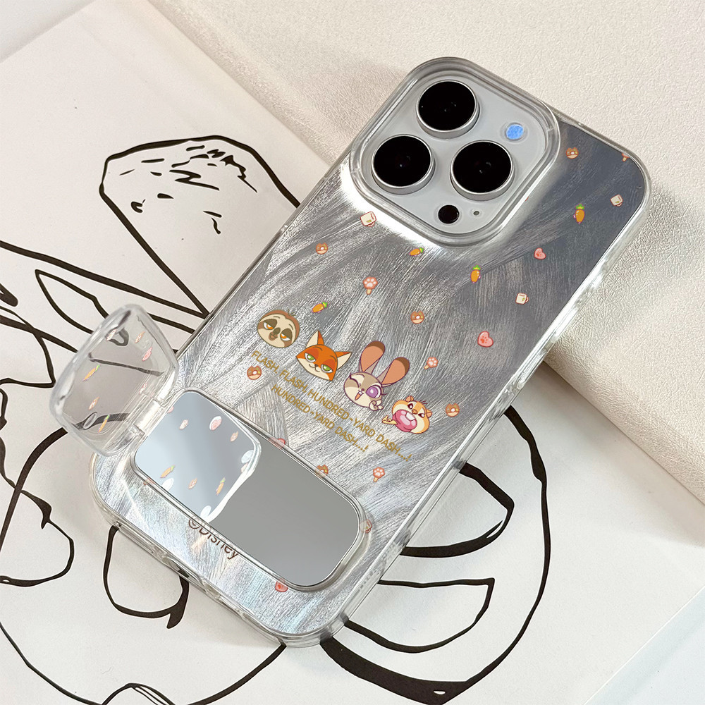 เคสโทรศัพท์หรูหราแบบตั้งกระจกลายการ์ตูนแฟชั่น For iphone 17 15 16 13 11 12 14 Pro Max 7Plus XR 16 14 15 Plus X XS MAX SE - รูปที่ 6