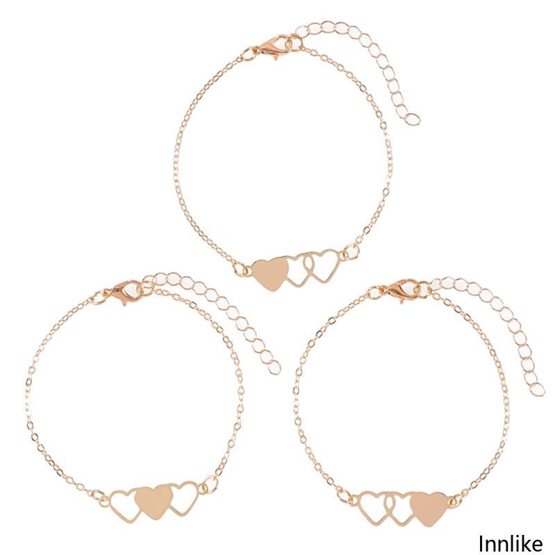 INN 3 ชิ้นสําหรับ Soul Sister สร้อยข้อมือจับคู่พร้อมกําไลข้อมือสายไฟปรับได้การ์ด Jewe