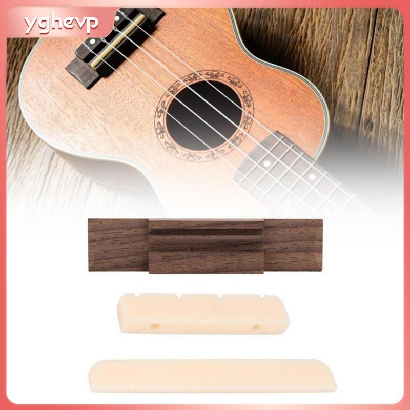 [yghevp] Ukulele Rosewood Bridge Saddle Saddle Nut สําหรับอุปกรณ์เสริมทดแทนกีตาร์