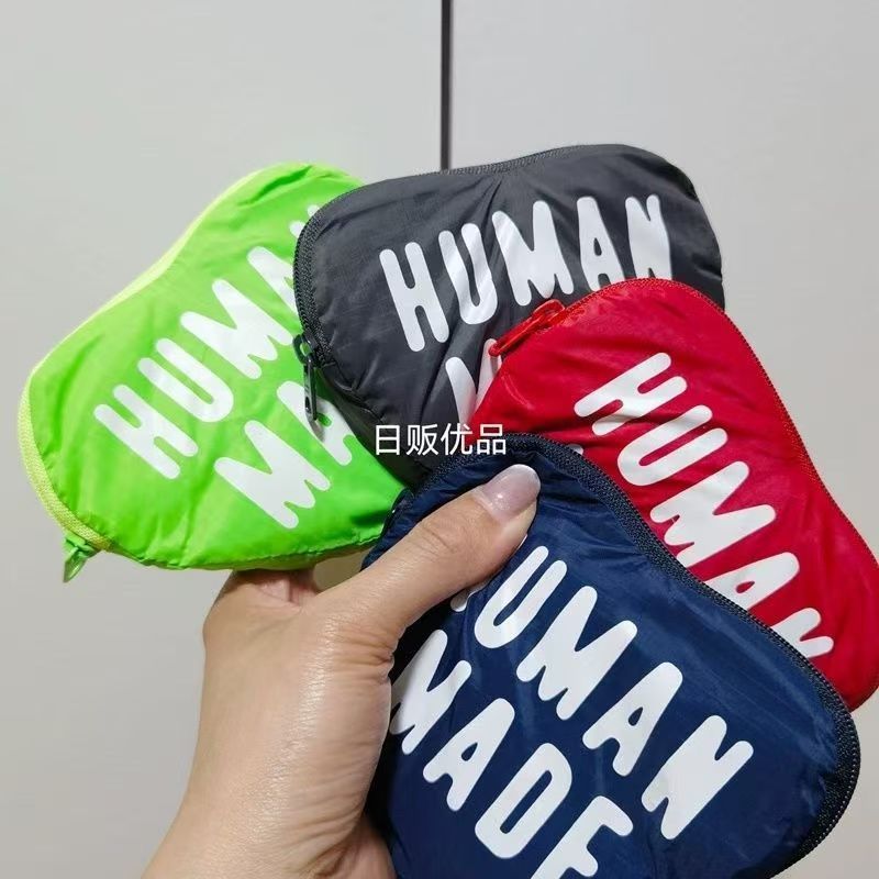 HUMAN MADE กระเป๋าช้อปปิ้งแบบพกพากันน้ําพับได้สําหรับผู้ชาย