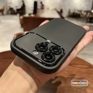 เคสโทรศัพท์ iPhone แบบด้านสีเรียบพรีเมียมสำหรับหน้าต่างขนาดใหญ่ iPhone 17 Pro Max 16 15 14 13 12 11 Pro Max Plus