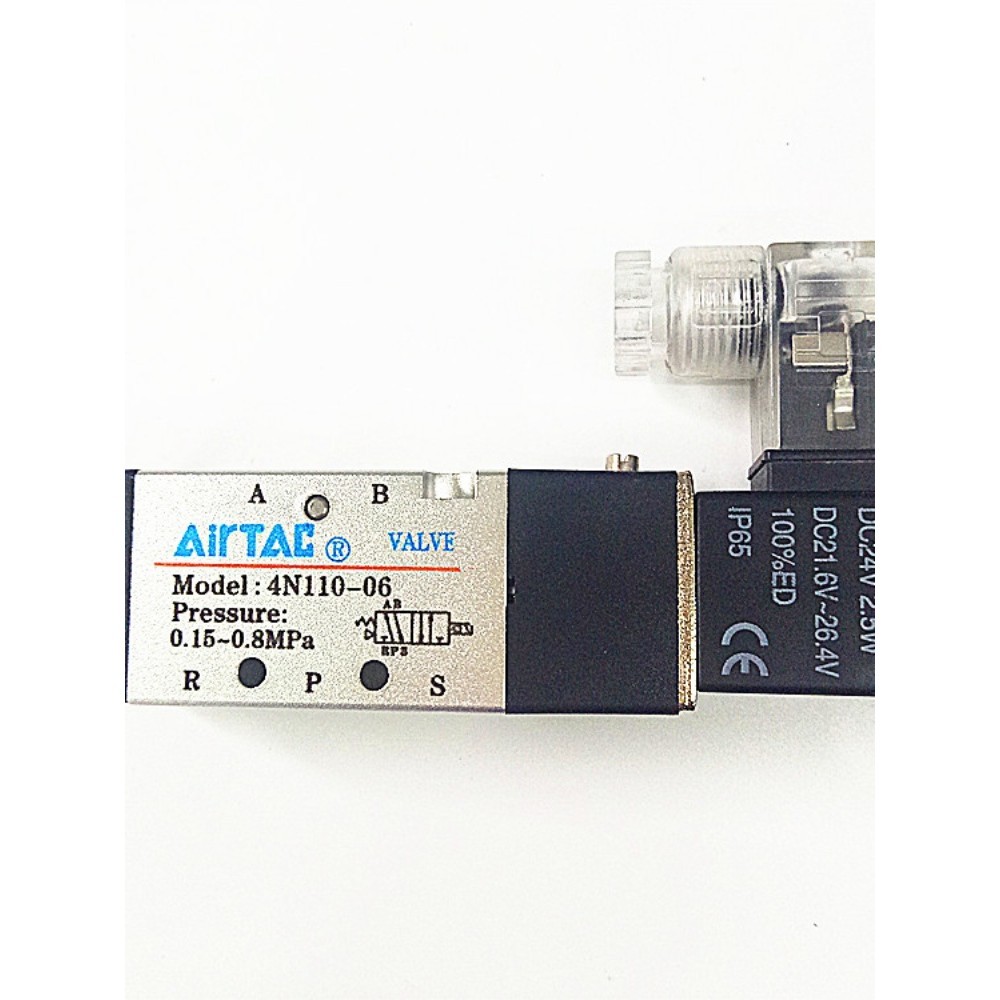 AIRTAC 4N110-06 DC24V โซลินอยด์วาล์วห้าทางสองตําแหน่ง